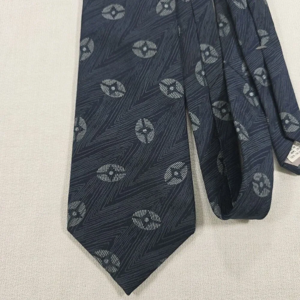 Don Loper Beverly Hills Men's Blue Geometric Tie 100% Silk Designer